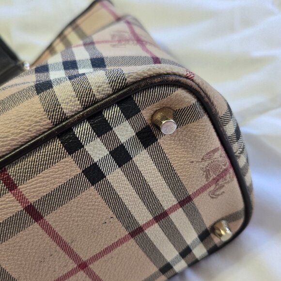 BURBERRY Nova Check Coated Canvas Top Zip Tote Vintage - Picture 11 of 11